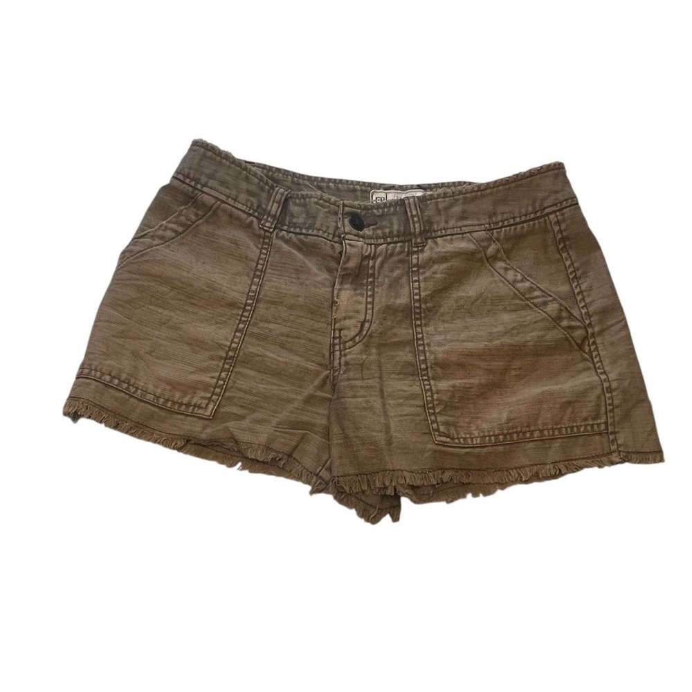 Women’s Brown Casual Frayed-Hem Shorts